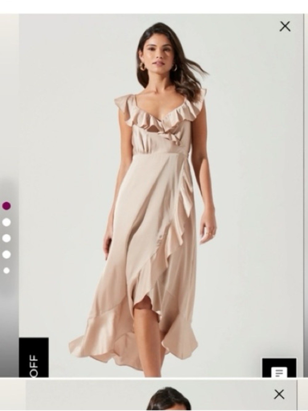 NWT Show Me Your MuMu Samantha Wrap Blush Ruffle-Trim Maxi Dress Small